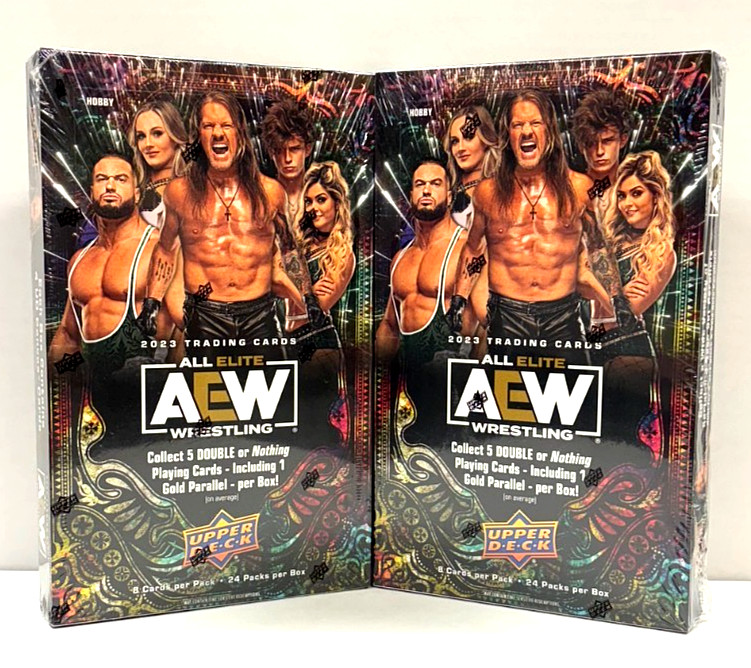 2023 Upper Deck All Elite AEW Wrestling Factory Sealed Hobby Box Lot of 2 2023 Upper Deck All Elite AEW Wrestling Factory Sealed Hobby Box Lot of 2
