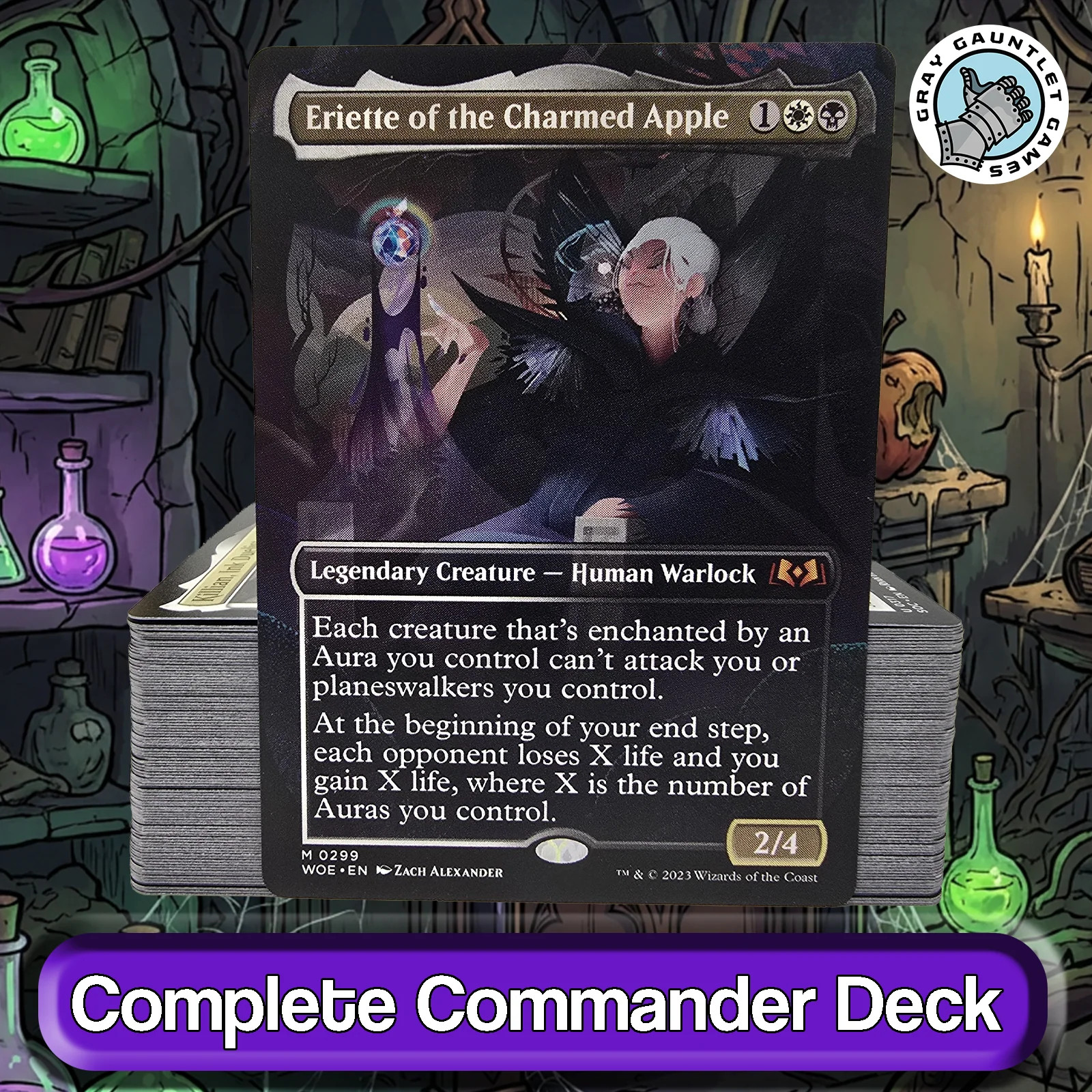 Eriette of the Charmed Apple COMMANDER DECK Auras Lifedrain MTG Custom Edh Magic