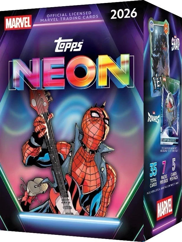 2026 TOPPS MARVEL NEON BLASTER BOX BRAND NEW FACTORY SEALED 35 CARDS SPIDER-MAN