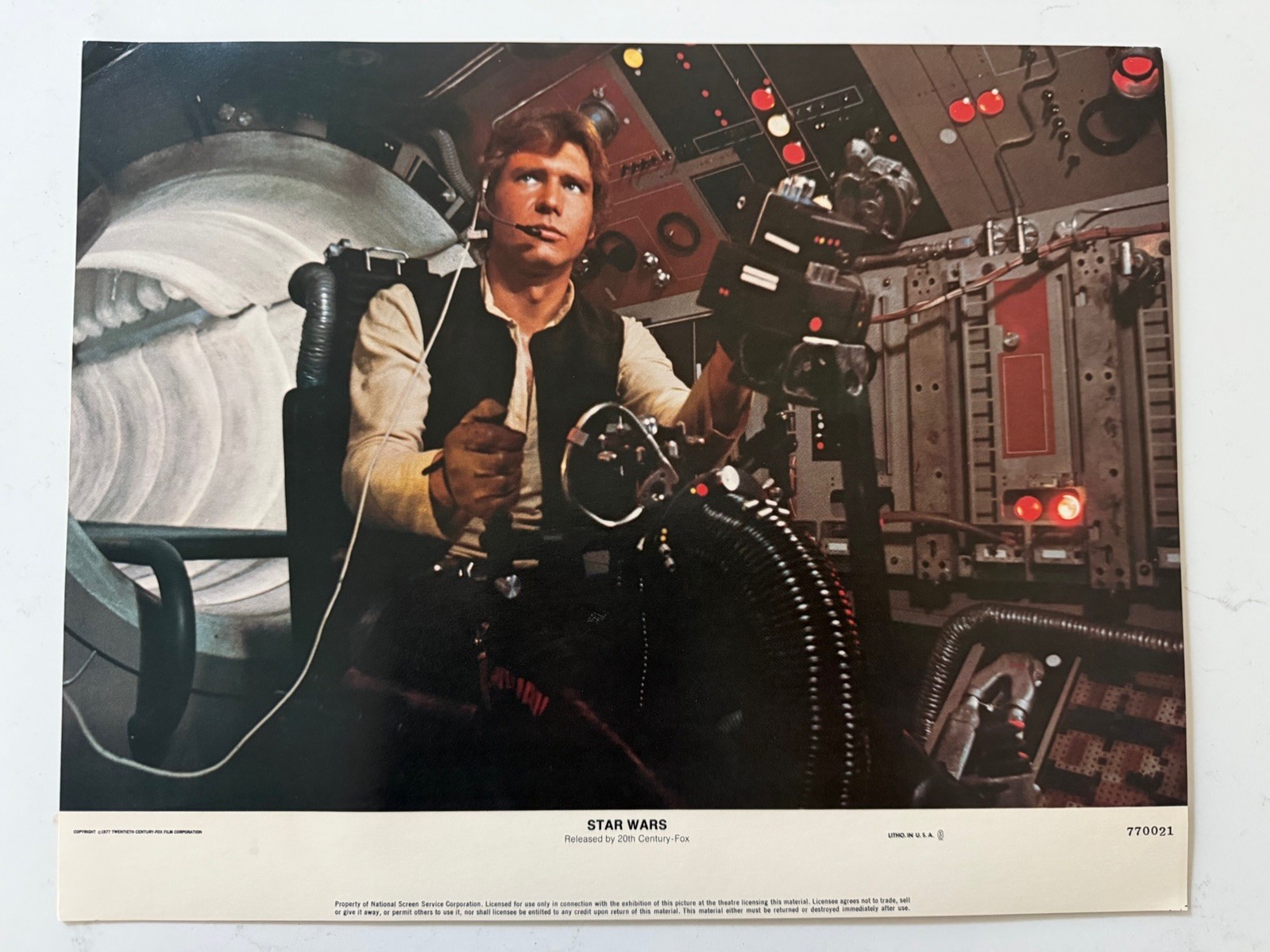 STAR WARS 1977 20th Century Fox RARE Original Single 11x14 lobby card 770021 Han