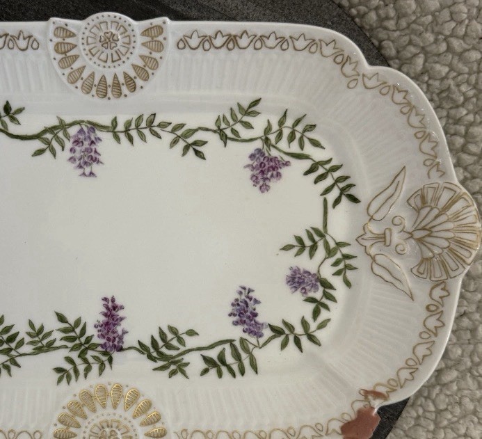 Antique Haviland Limoges 16” Platter CFH GDM Ornate Gilded Scalloped Wisteria