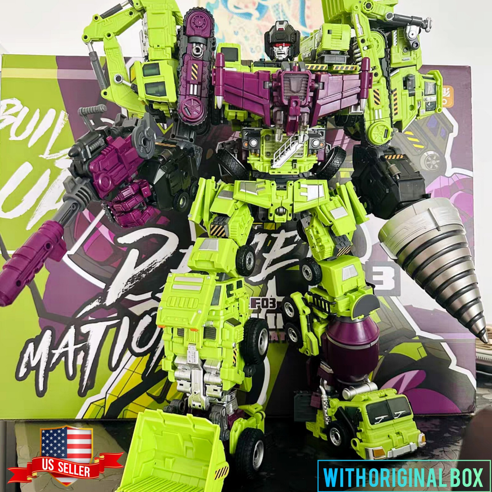 US Stock Jinbao Oversized Devastator Gravity Builder w/ Upgrade Kit 1.0/ Box