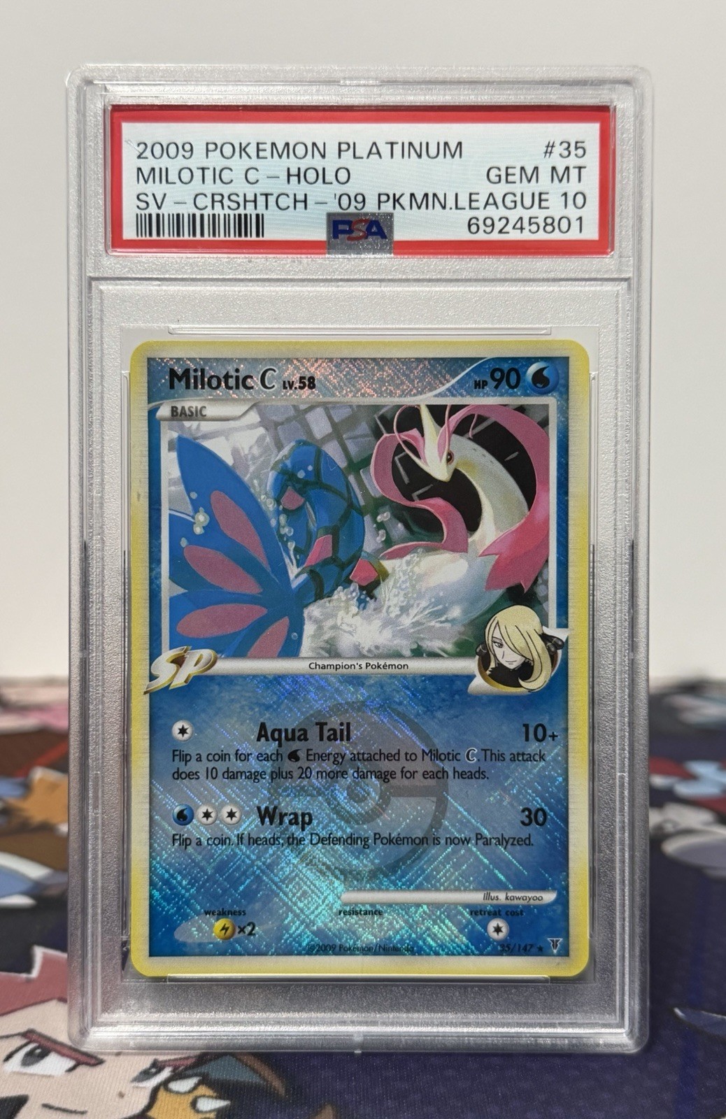 PSA 10 Pokemon Milotic C Holo Supreme Victors 35/147 Crosshatch 2009 PM League