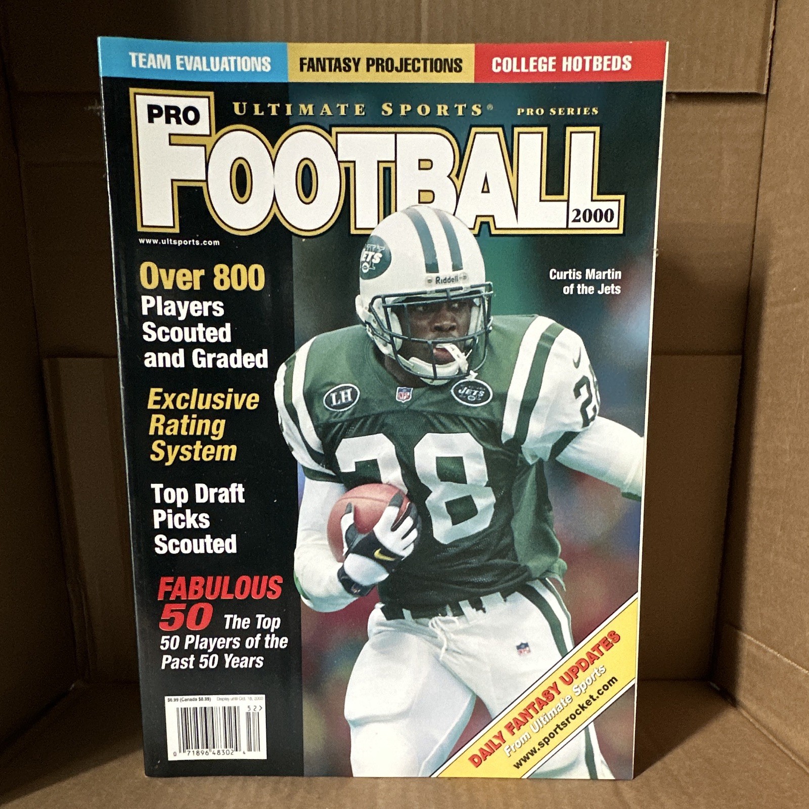 Ultimate Sports Pro Football 2000 Curtis Martin Cover New York Jets Vintage Ultimate Sports Pro Football 2000 Curtis Martin Cover New York Jets Vintage