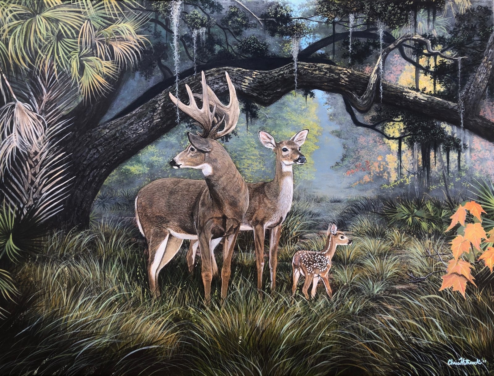 Original Oil Painting Spotted Deer Fawn Wildlife Forest Animal Art 4x6 Framed Original Oil Painting Spotted Deer Fawn Wildlife Forest Animal Art 4x6 Framed