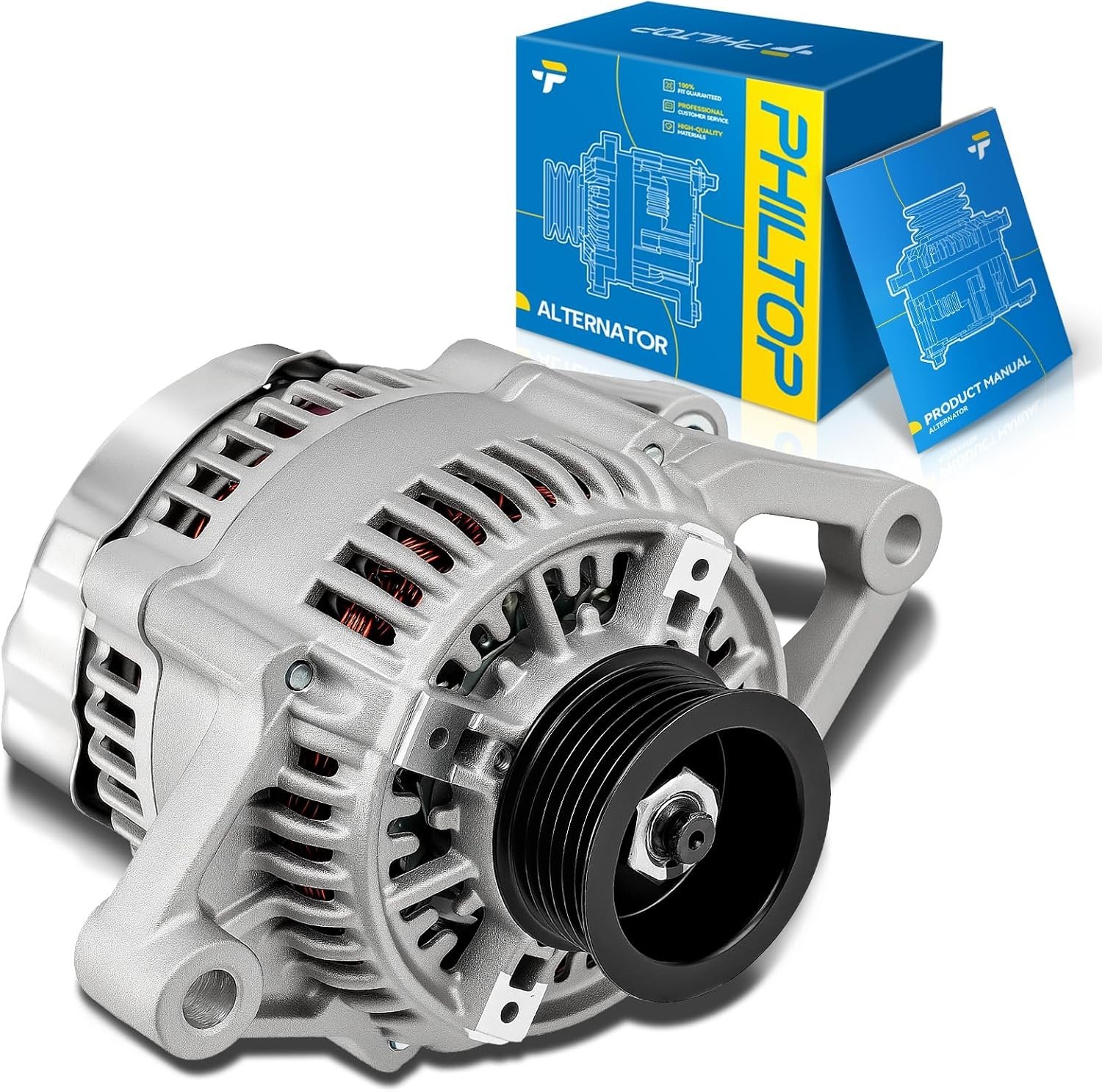 PHILTOP Alternator Dodge Dakota Jeep Cherokee TJ Wrangler 1999-2000 L4 2.5L 117A PHILTOP Alternator Dodge Dakota Jeep Cherokee TJ Wrangler 1999-2000 L4 2.5L 117A
