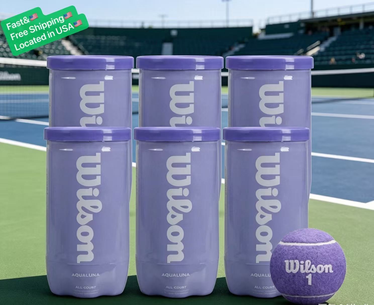 12 Pcs ( 6 CAN) WILSON INTRIGUE PURPLE Tennis Balls, High Elastic Training Balls 12 Pcs ( 6 CAN) WILSON INTRIGUE PURPLE Tennis Balls, High Elastic Training Balls