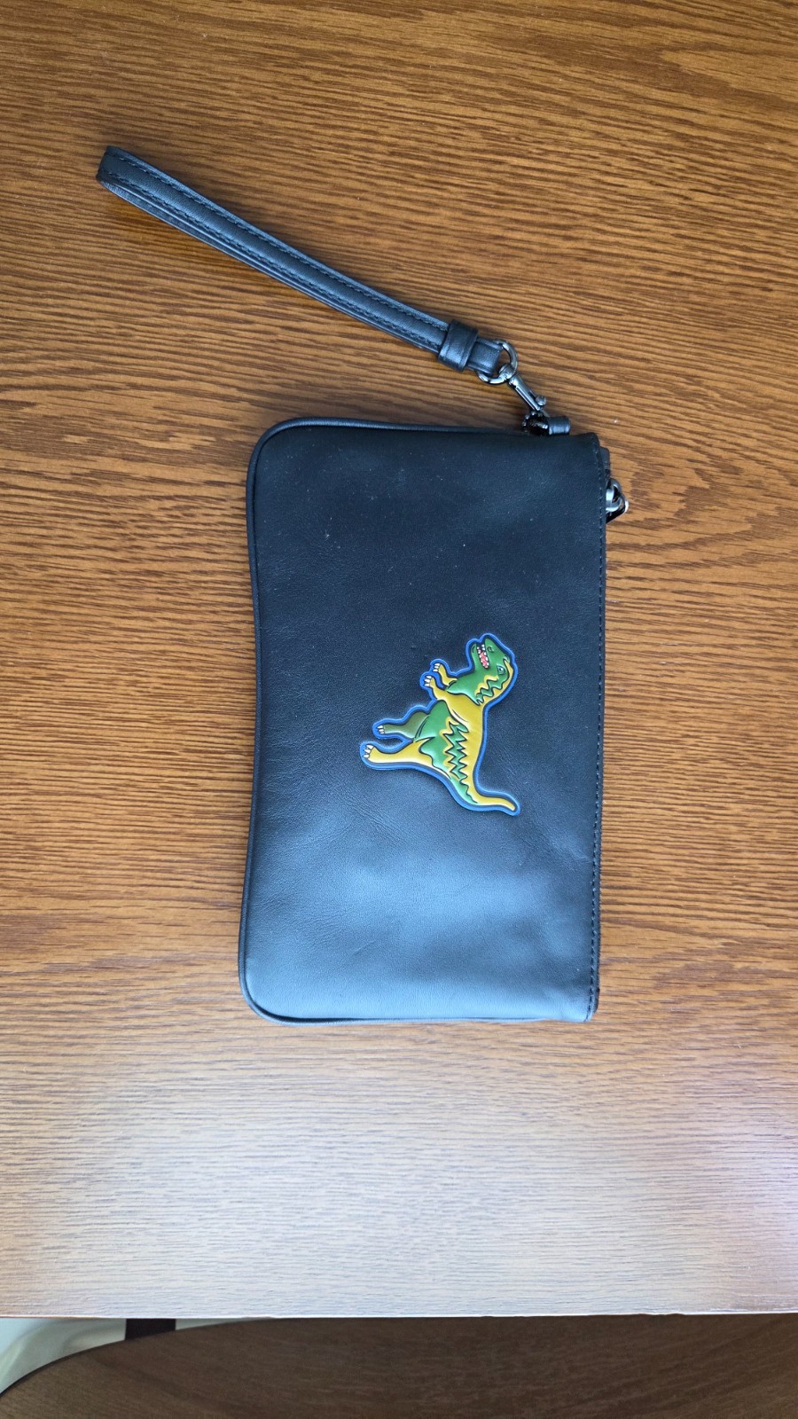 COACH 1941 Rexy Dinosaur Black Leather Wristlet Clutch Pouch Rare COACH 1941 Rexy Dinosaur Black Leather Wristlet Clutch Pouch Rare