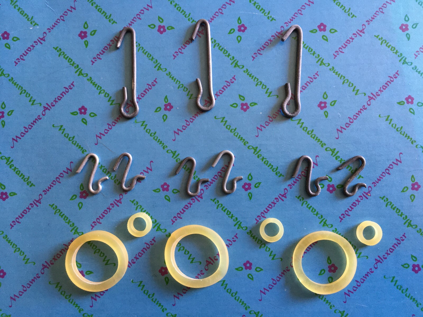 Repair kits for 3 dolls restringing Hooks for 8”  Madame Alexander dolls #