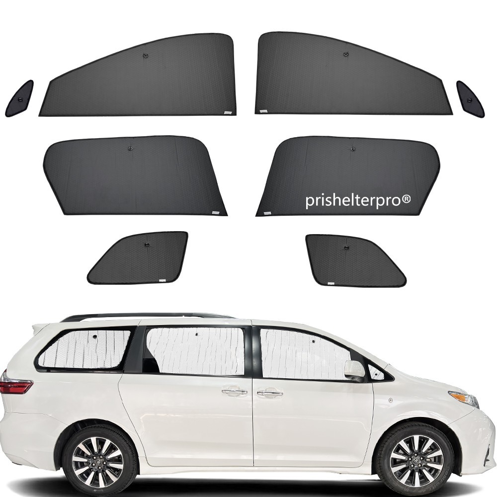 Fit For Toyota Sienna 11-19 Side Window Black Silver Camp Privacy Sunshade 8pcs