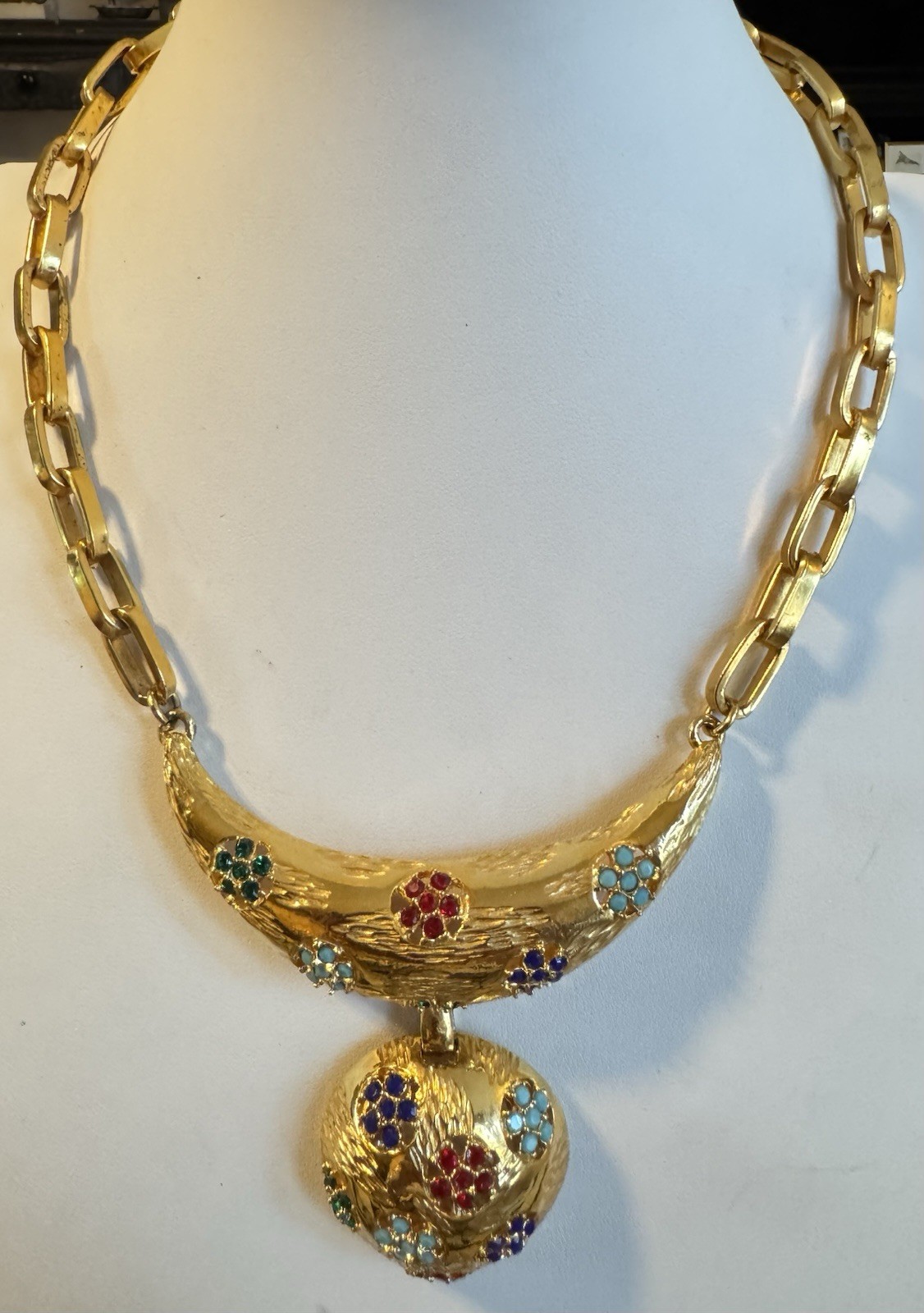 VTG Lucien Piccard Rhinestone Gold Plated Necklace Excellent VTG Lucien Piccard Rhinestone Gold Plated Necklace Excellent