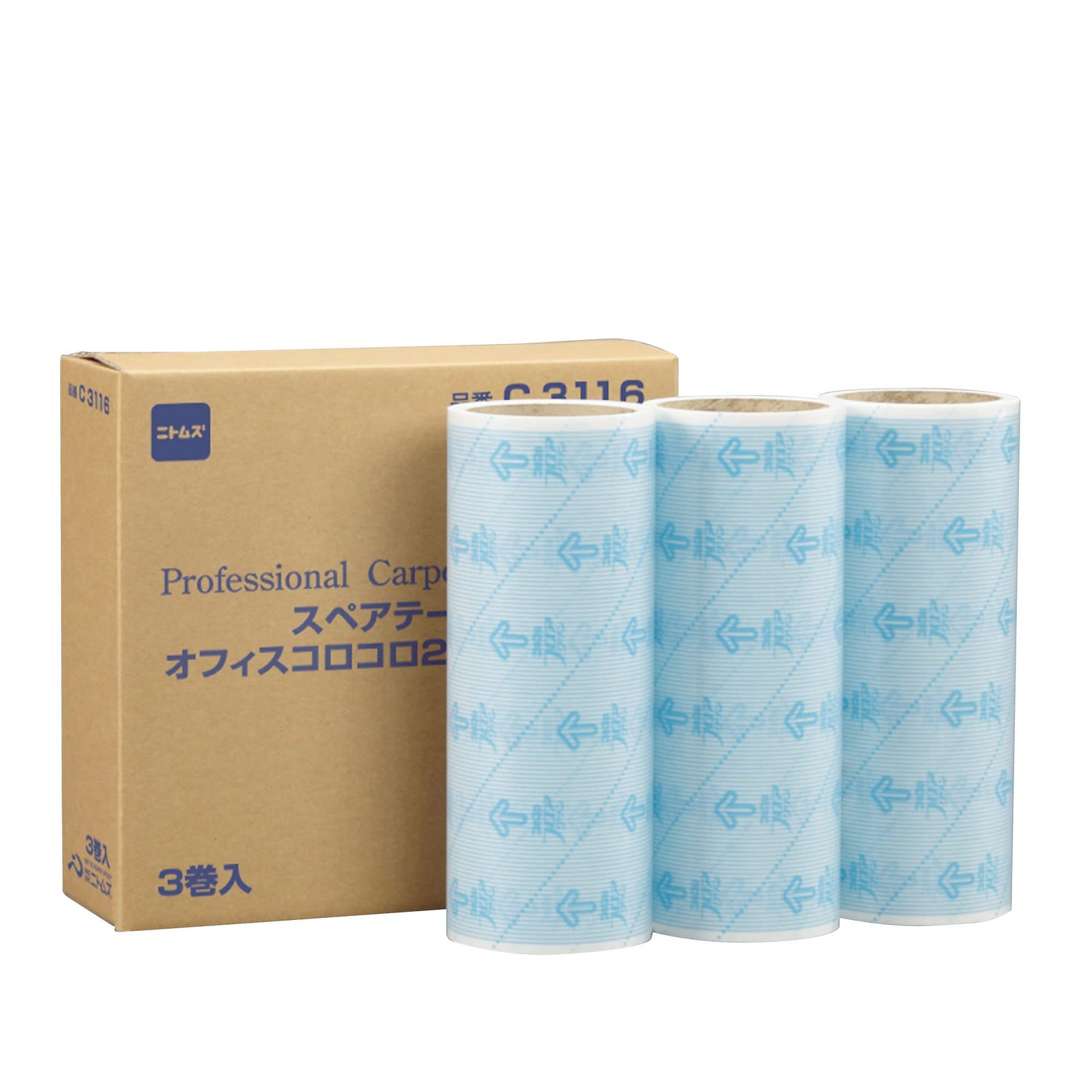 Nitoms CoroCoro PRO Spare Tape Floor Clean 240mm width 40 laps 3 rolls C3116