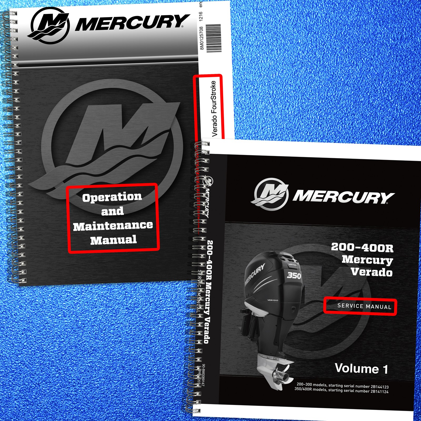 MERCURY VERADO 200 300 350 400R L6 Operators & Service Manual BUNDLE