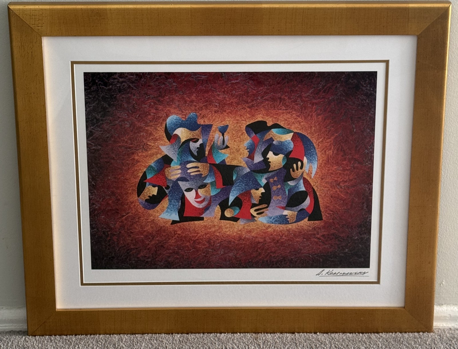 Anatole Krasnyansky Officer\'s Celebration #7 Seriolithograph Framed 28x33