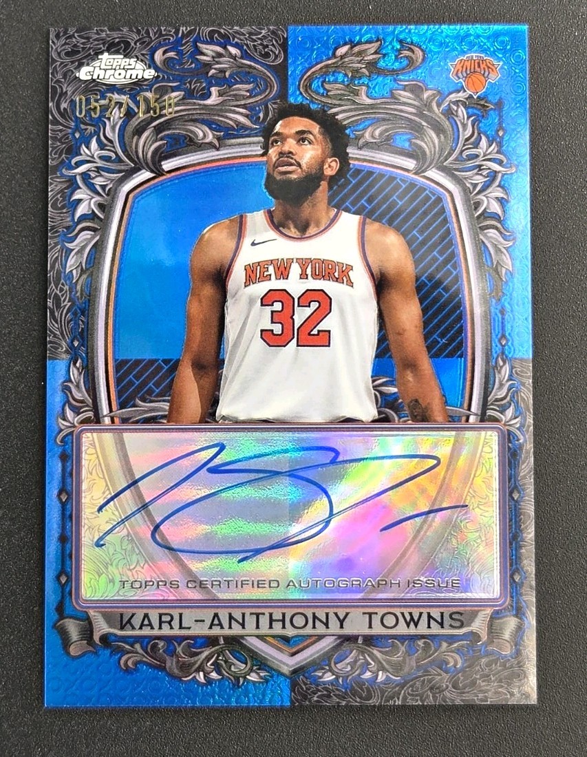 Topps Chrome Karl-Anthony Towns Sig Style Blue Auto /150 Knicks Topps Chrome Karl-Anthony Towns Sig Style Blue Auto /150 Knicks