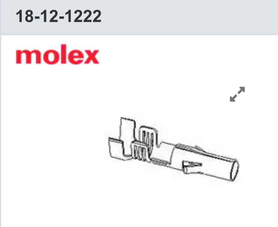 100 pcs Molex Incorporated 18-12-1222 CONNECTOR BRASS TERMINAL FEMALE 16-18AWG 100 pcs Molex Incorporated 18-12-1222 CONNECTOR BRASS TERMINAL FEMALE 16-18AWG