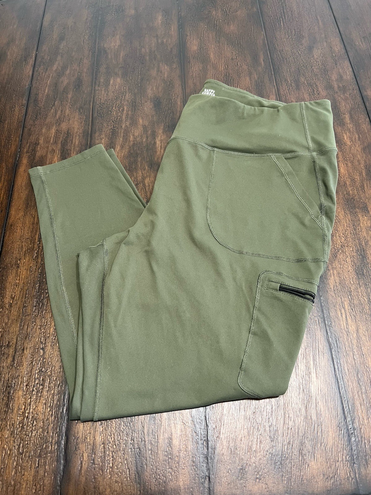 Torrid Happy Camper Active Pant Olive Green Pull On Pockets Anti Chafing Size 3X
