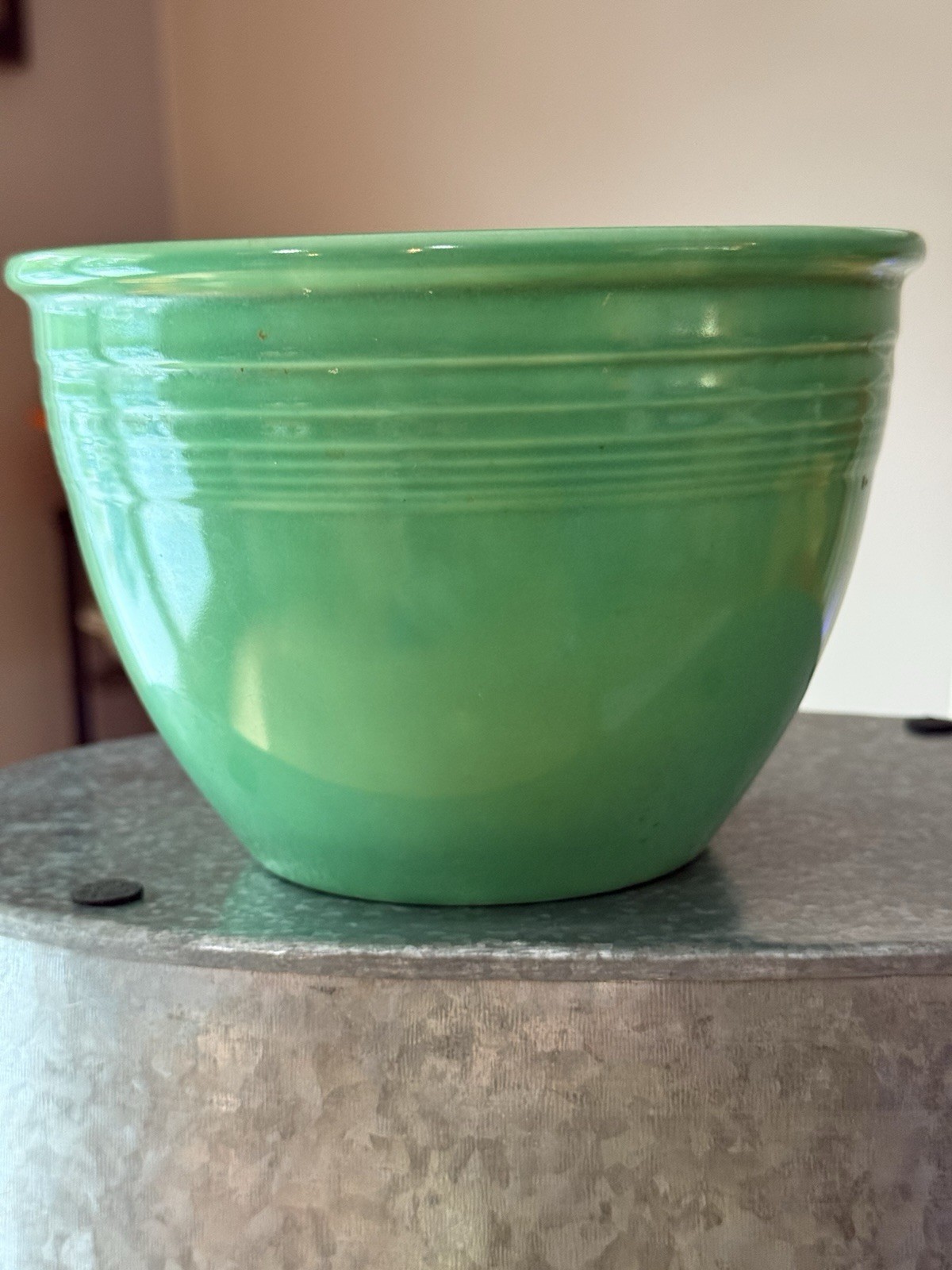 Vintage Fiesta Ware Bowl #3 Mint Green W/Rings Homer Laughlin China Company Vintage Fiesta Ware Bowl #3 Mint Green W/Rings Homer Laughlin China Company