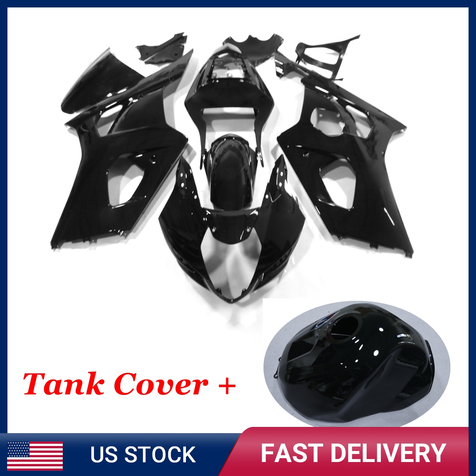 Black ABS Fairings Kit +Tank For Suzuki GSXR1000 2003 2004 Injection Bodywork K3