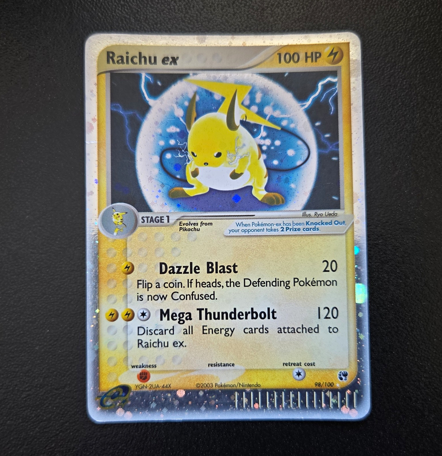 Pokemon TCG Raichu ex 98/100 (2003) EX Sandstorm - Eng MP Holo Ultra Rare Pokemon TCG Raichu ex 98/100 (2003) EX Sandstorm - Eng MP Holo Ultra Rare