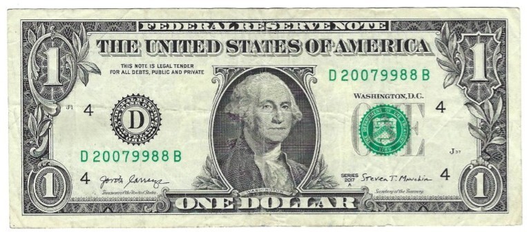 2007 Year - Sept 9th Birthday Note Fancy Serial Number One Dollar Bill 9/9/2007