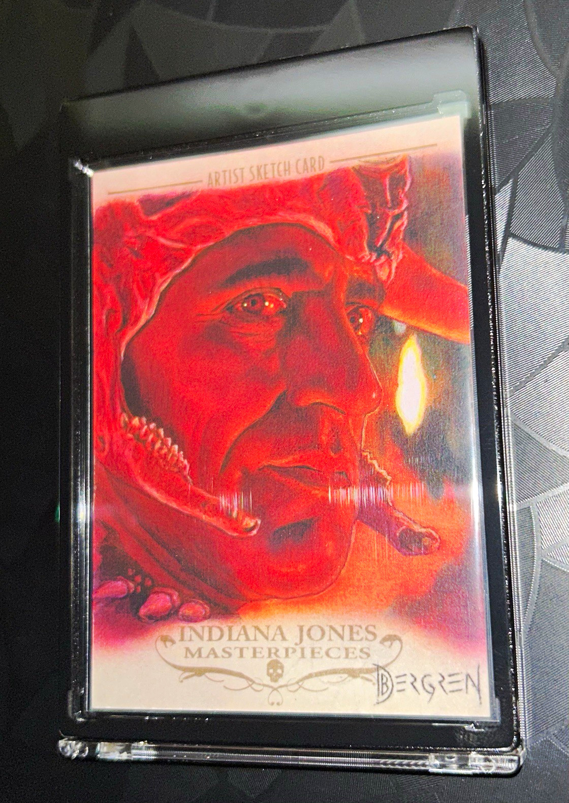 Topps 2008 Indiana Jones Masterpieces Artist Sketch Card by Dan Bergren 1/1 Topps 2008 Indiana Jones Masterpieces Artist Sketch Card by Dan Bergren 1/1