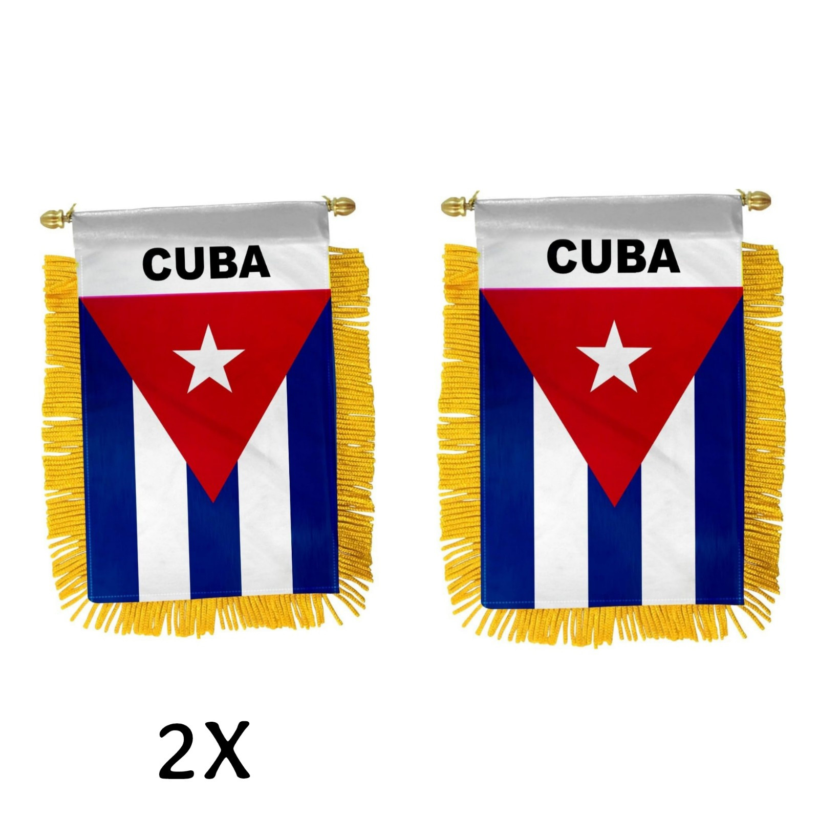 2x CUBA MINI BANNER FLAG GREAT FOR CAR & HOME WINDOW MIRROR HANGING 2 SIDED 2x CUBA MINI BANNER FLAG GREAT FOR CAR & HOME WINDOW MIRROR HANGING 2 SIDED