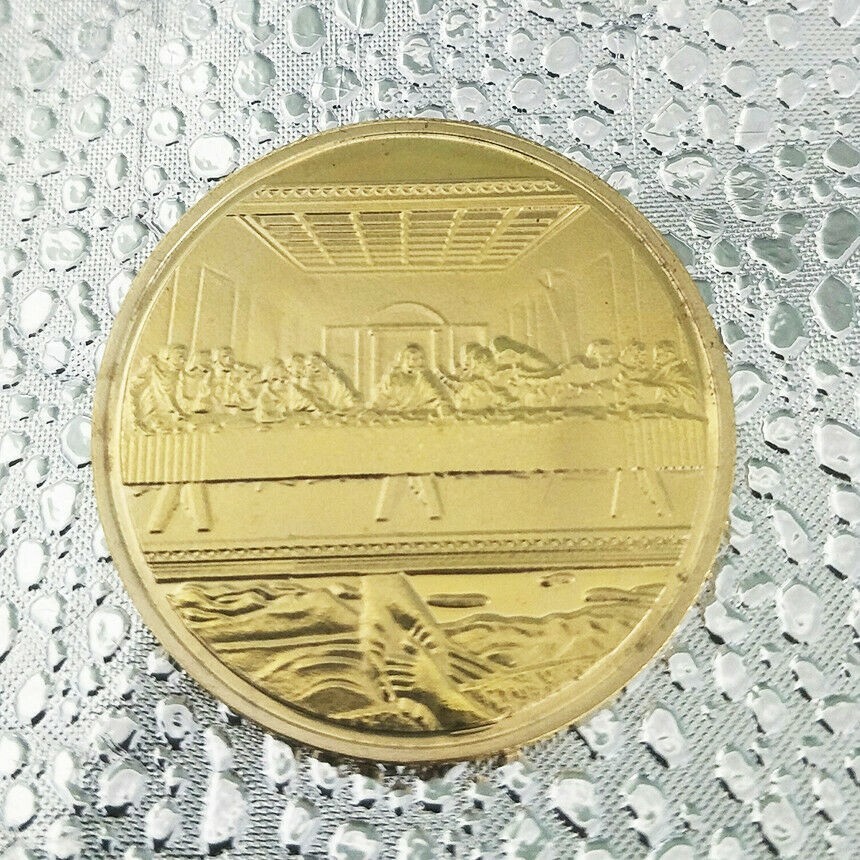 * 50 PCS Jesus Christ & Last Supper Gold Plated Coin *Great Religious Keepsake\ * 50 PCS Jesus Christ & Last Supper Gold Plated Coin *Great Religious Keepsake\