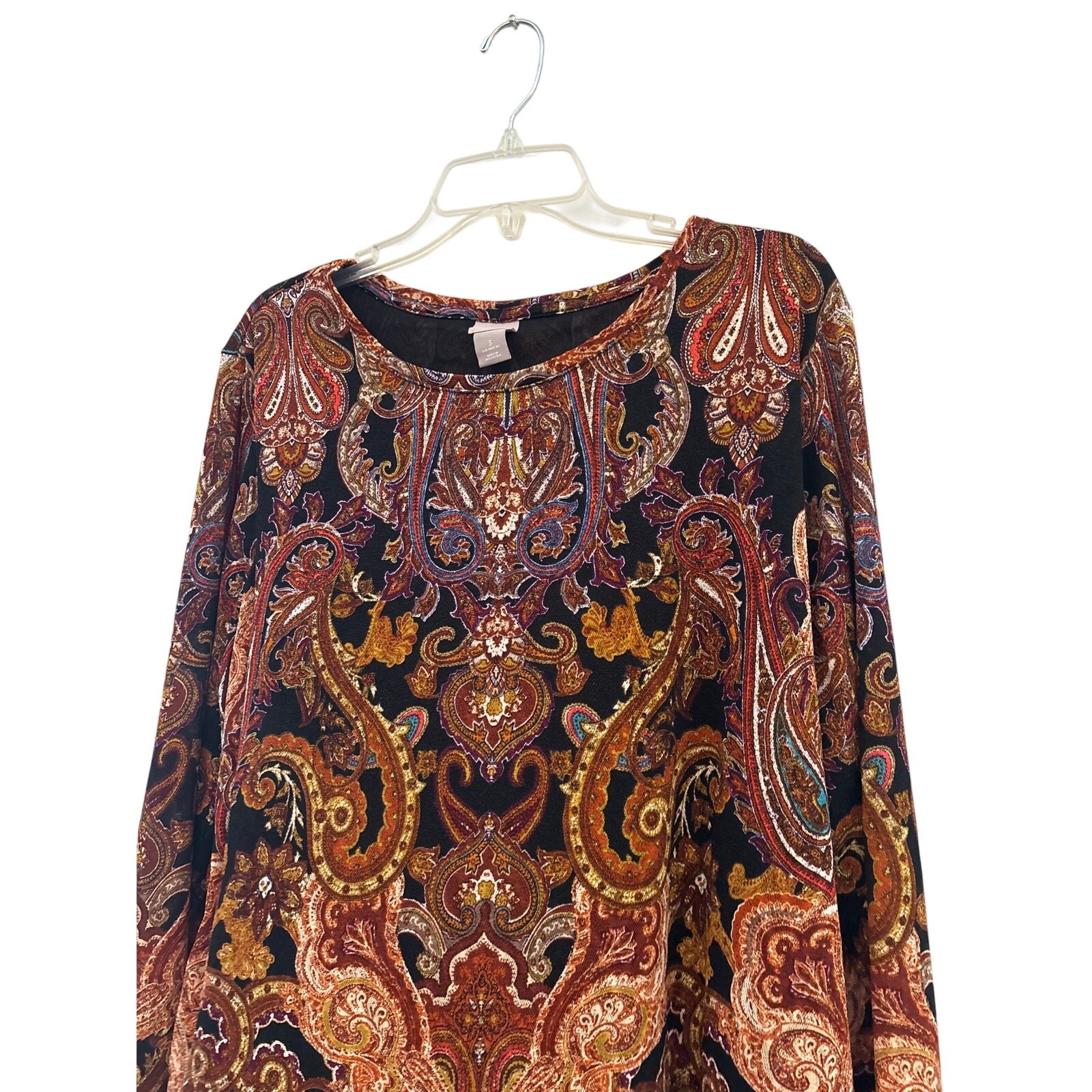 Chico\'s Women\'s Poly/Spandex Blend Top Long Sleeve Size 3 (XL)