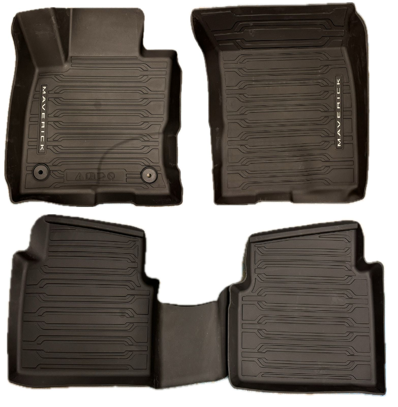 NEW OEM 22-26 Ford Maverick GAS All Weather Rubber Logo Tray Floor Mat SET Black