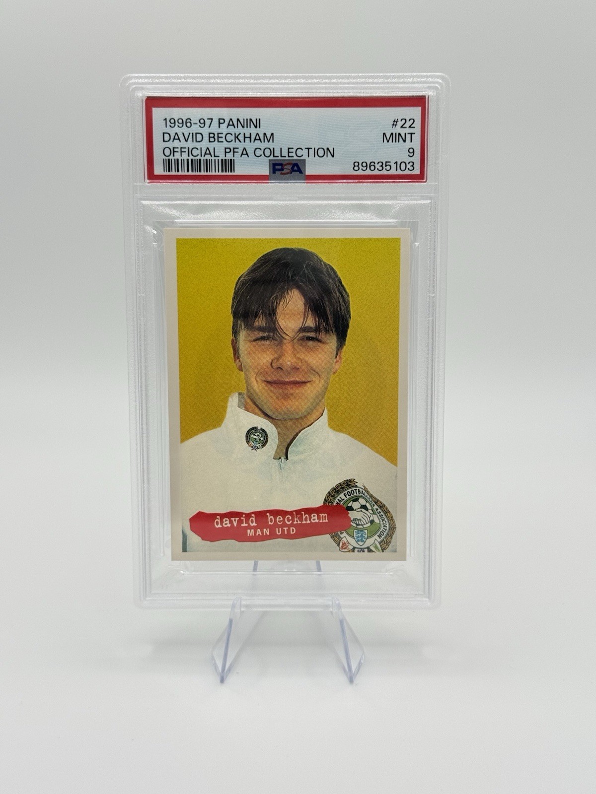 Panini 1996-97 PFA David Beckham Rookie #22 Manchester United PSA 9 Card Panini 1996-97 PFA David Beckham Rookie #22 Manchester United PSA 9 Card