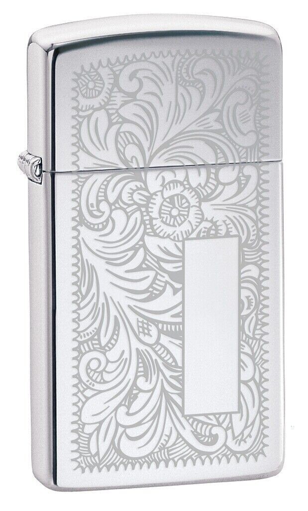 Zippo Slim Venetian High Polish Chrome Lustre 1652 Zippo Slim Venetian High Polish Chrome Lustre 1652