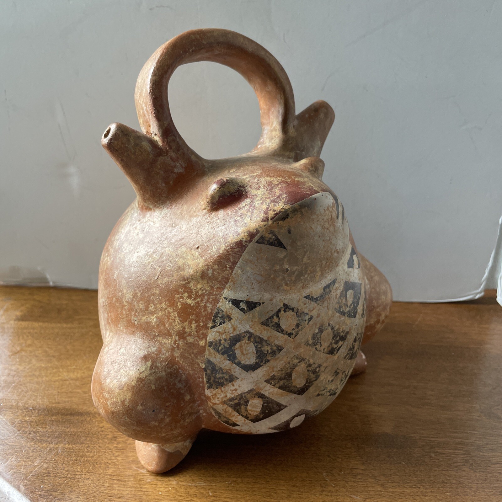 Pre-Columbian Reproduction Calima Quimbaya Frog Effigy Stirrup Vessel Polychrome Pre-Columbian Reproduction Calima Quimbaya Frog Effigy Stirrup Vessel Polychrome
