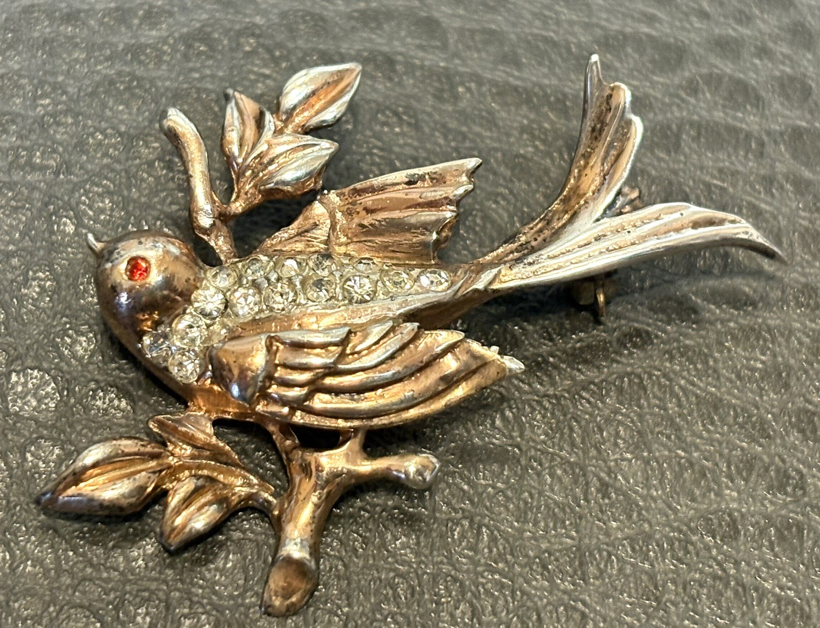 Whimsical Vintage Sterling Silver Brooch Bird On Branch 40’s Brooch Pin Whimsical Vintage Sterling Silver Brooch Bird On Branch 40’s Brooch Pin