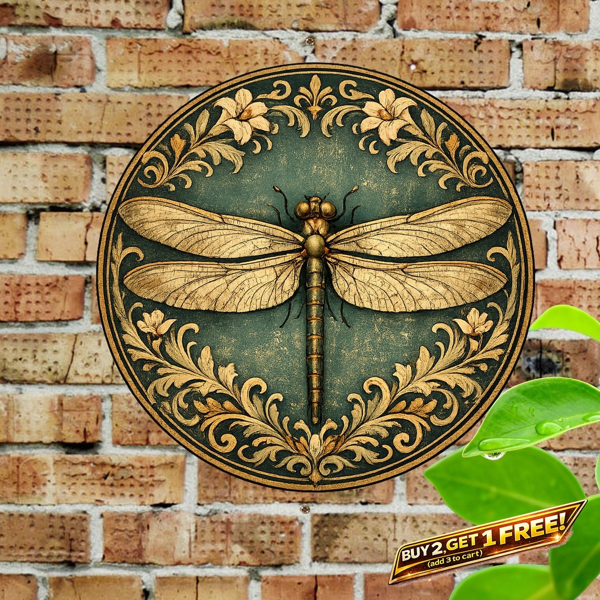 Dragonfly Holiday Decorative Plaque Nature Wall Art 8x12