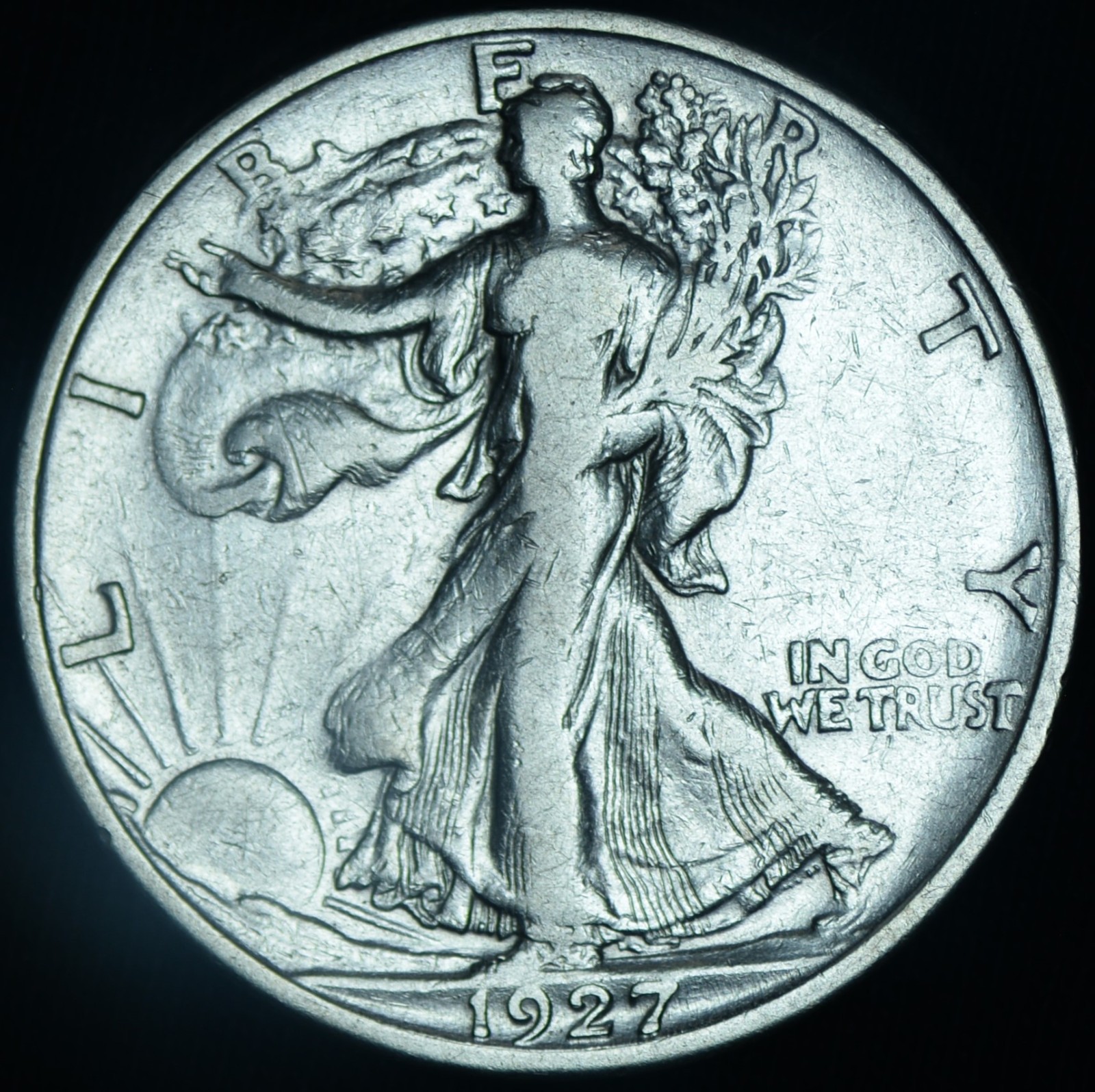 1927-S Walking Liberty Half Dollar XF Tougher ~ 26491 1927-S Walking Liberty Half Dollar XF Tougher ~ 26491