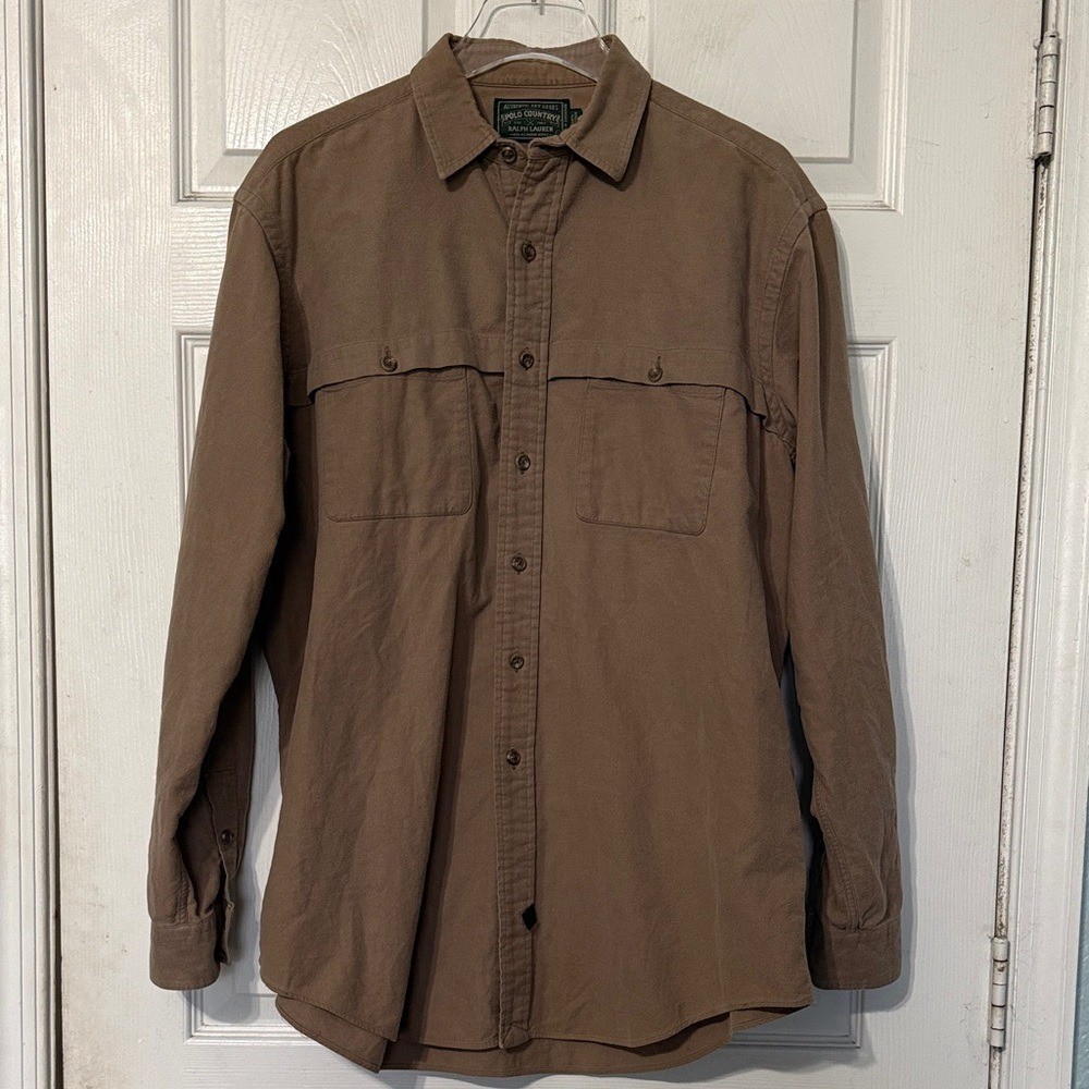 Vintage Polo Country Ralph Lauren Cotton Outdoor Vented Long Sleeve Large Vintage Polo Country Ralph Lauren Cotton Outdoor Vented Long Sleeve Large
