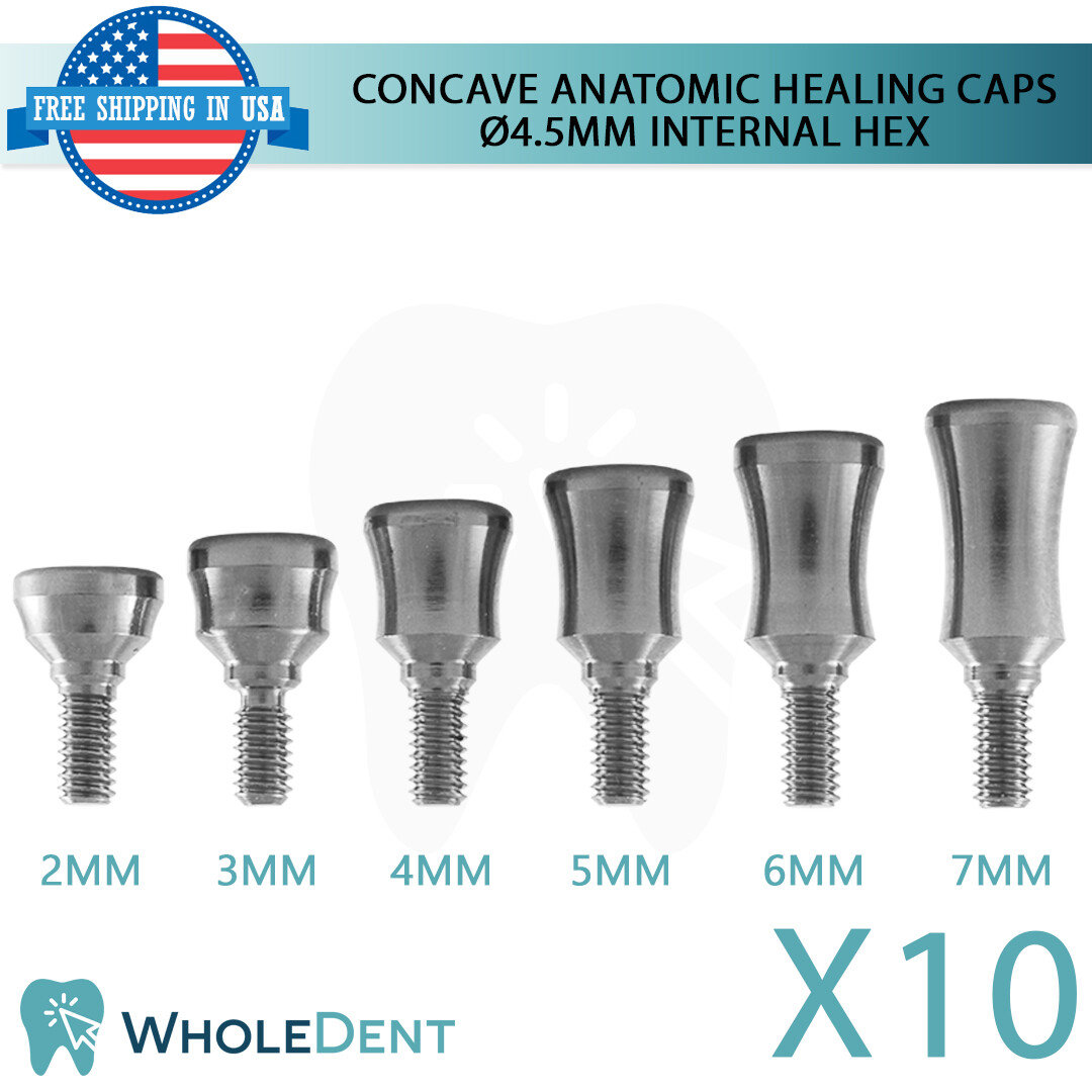 10x Concave Anatomic Healing Caps Emergence Profile Abutment Dental