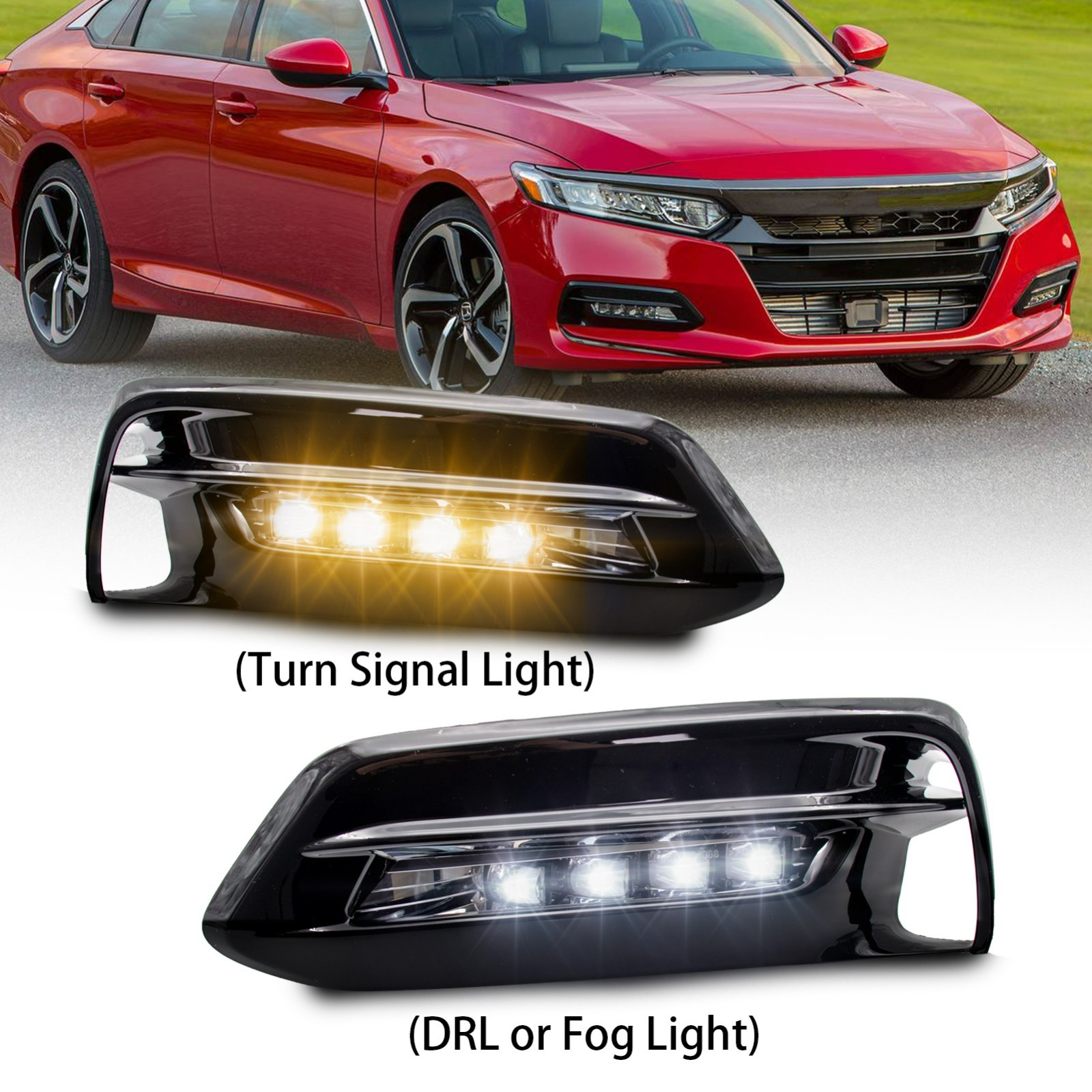 LED DRL Turn Signal Fog Lights Fit for Honda Accord 2018-2020 1 Set
