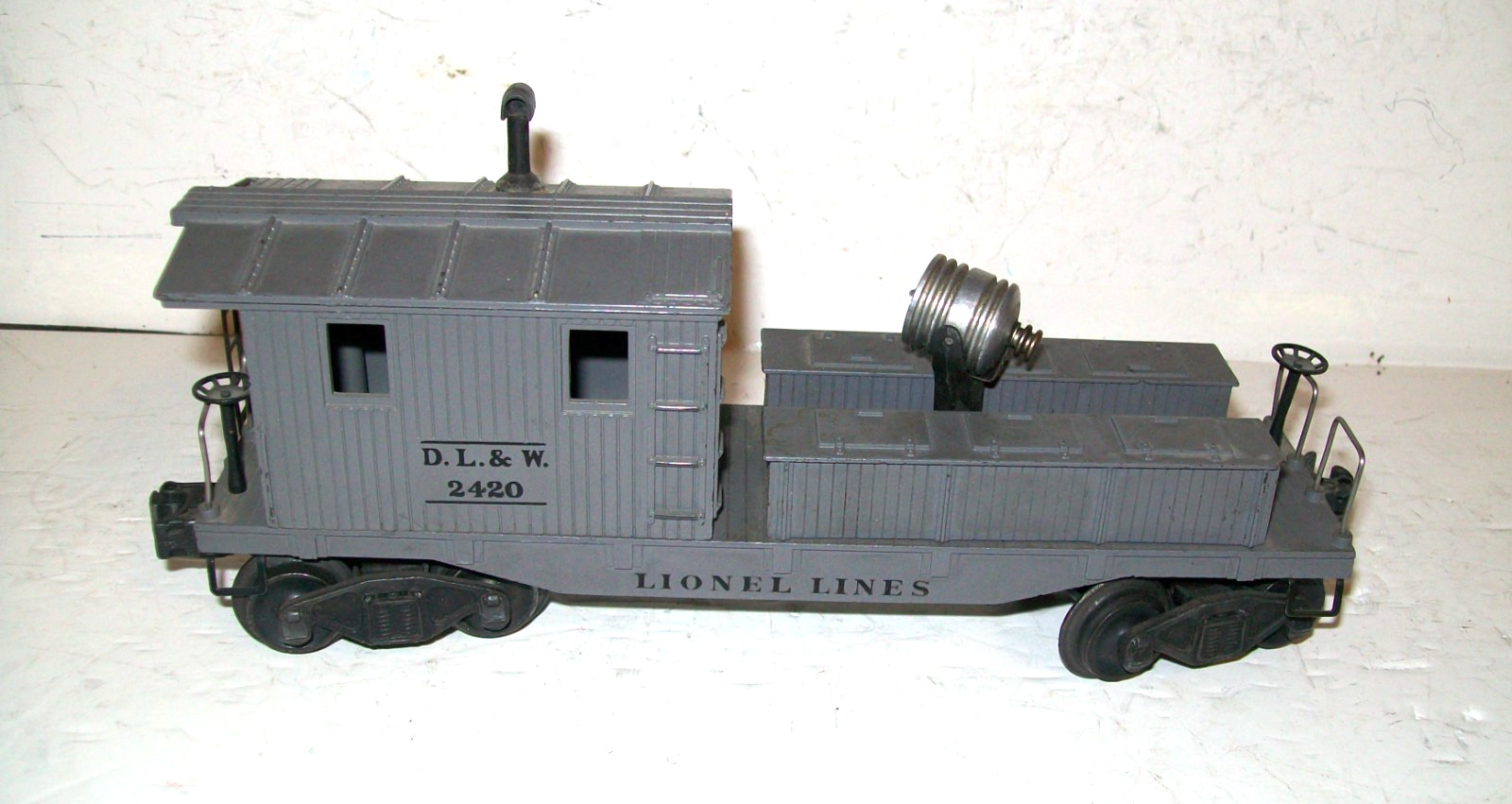Lionel DL&W Lighted Gray #2420 Searchlight Wrecking Car O Gauge