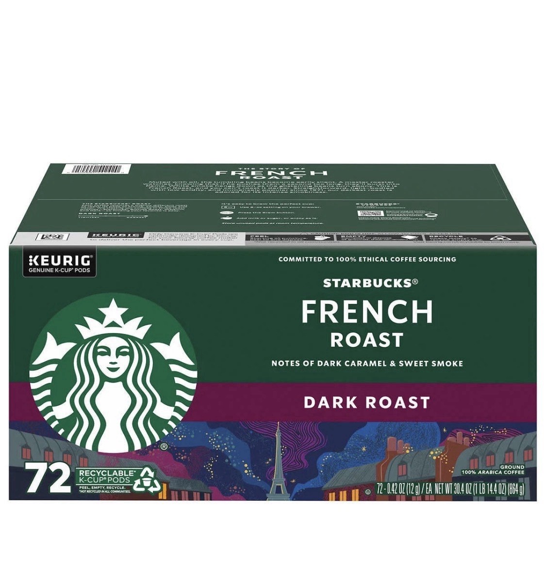 Starbucks French Dark Roast Coffee Keurig K-Cup Pod 72 Count 02/ 27 Or 06/27 Starbucks French Dark Roast Coffee Keurig K-Cup Pod 72 Count 02/ 27 Or 06/27
