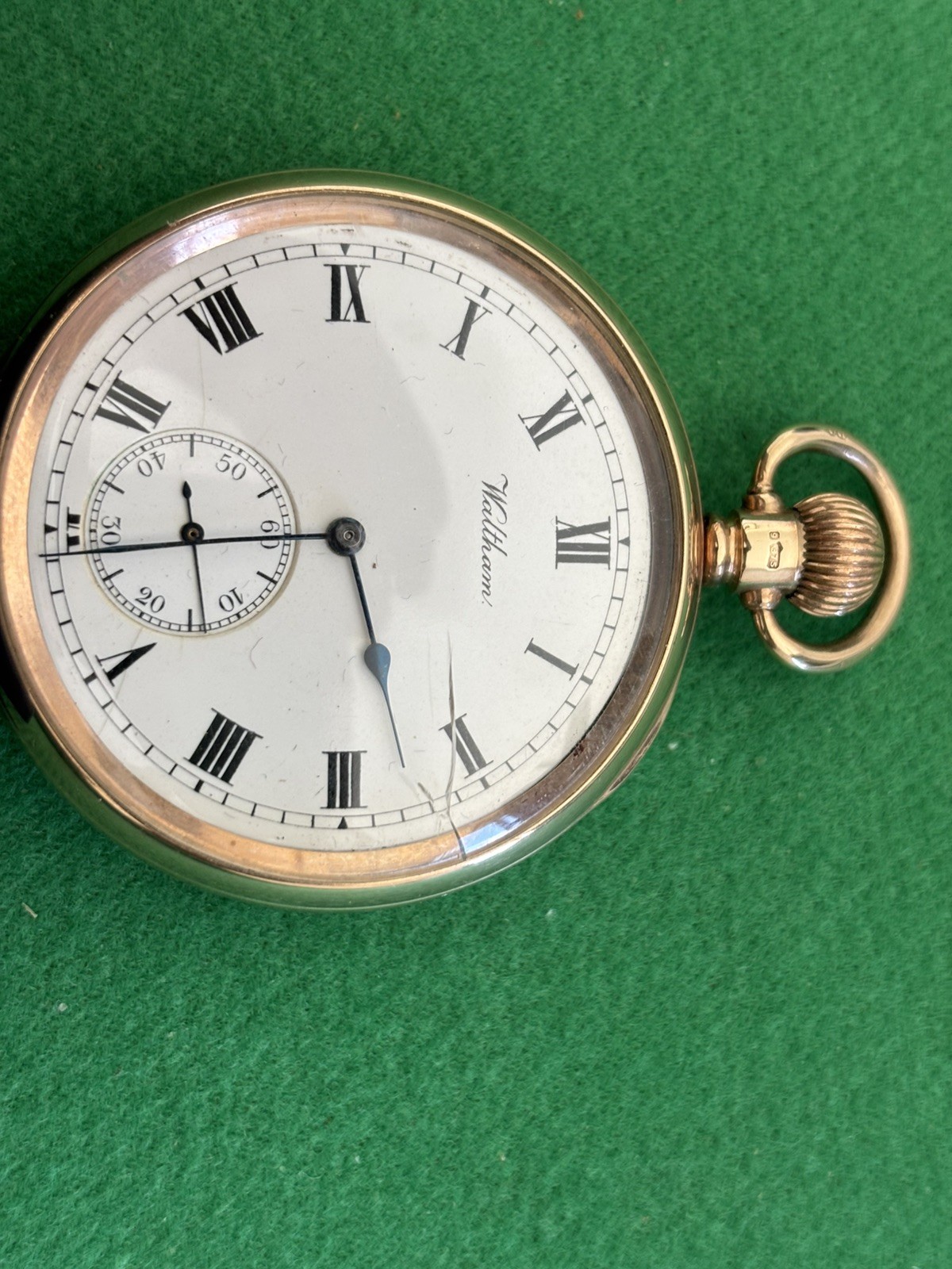 Solid 9 ct Gold Open Face Waltham 1897 Pocket watch 17 Jewels Fully Hallmarked Solid 9 ct Gold Open Face Waltham 1897 Pocket watch 17 Jewels Fully Hallmarked