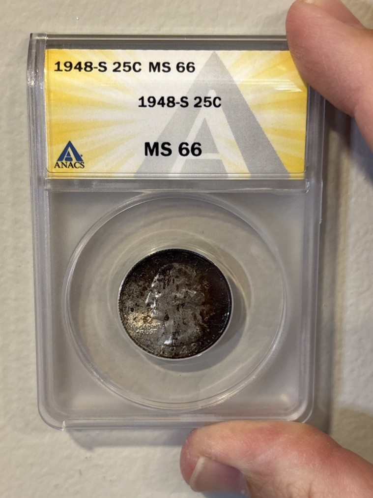 1948-S WASHINGTON QUARTER ANACS MS66 25C 1948-S WASHINGTON QUARTER ANACS MS66 25C
