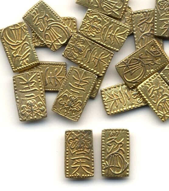Japan 1832-1858 (Tempo Era) GOLD Nishu-Kin coins, Samurai Era,    1 coin