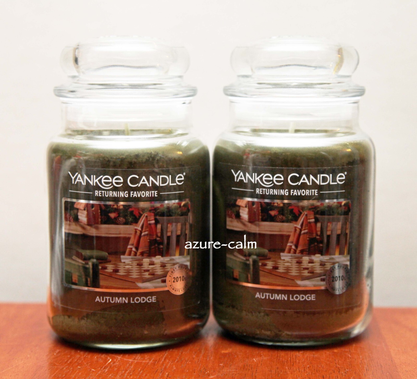 Yankee Candle AUTUMN LODGE Large Candle Jar 22oz x 2 Yankee Candle AUTUMN LODGE Large Candle Jar 22oz x 2