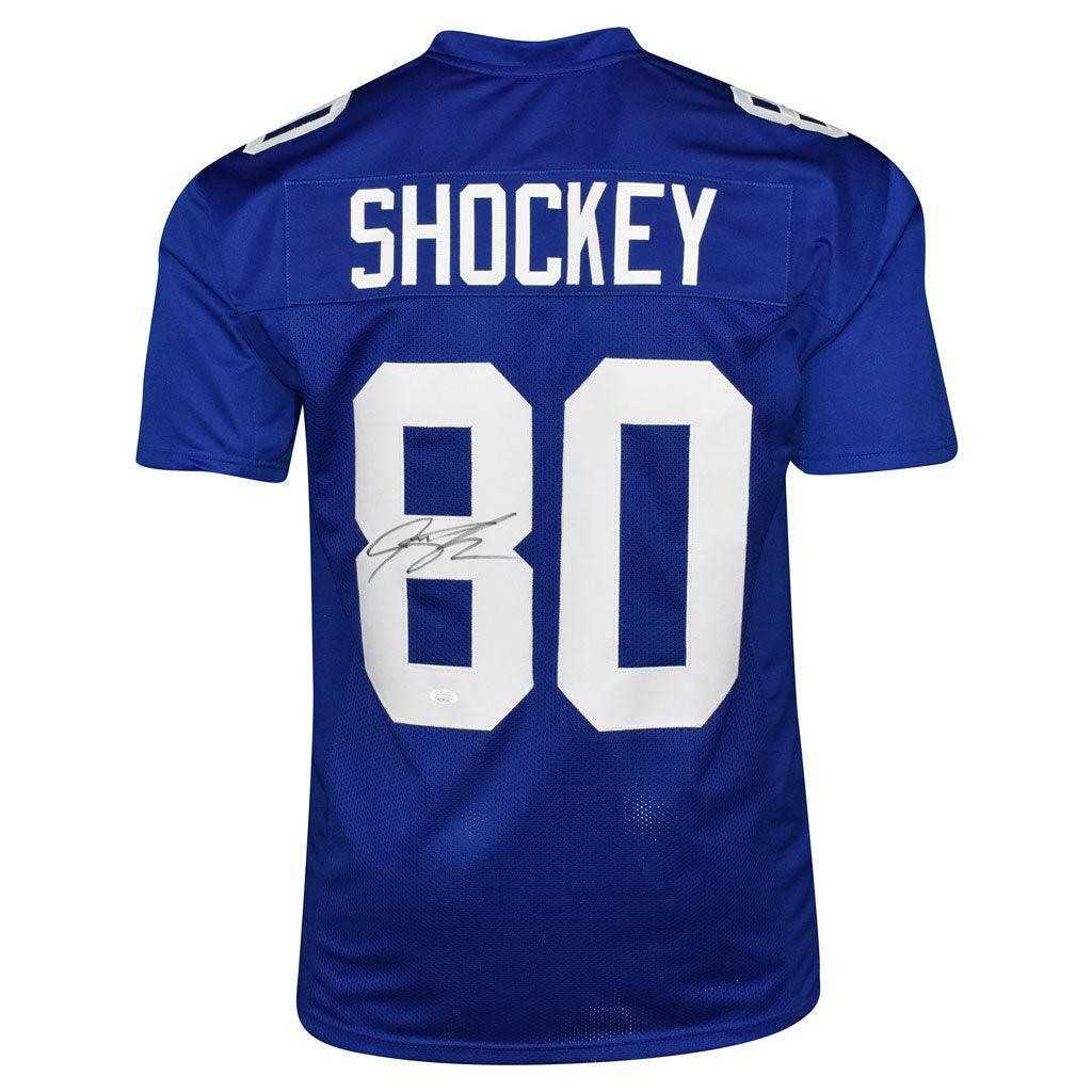 Jeremy Shockey Signed New York Pro Blue Football Jersey (Beckett)