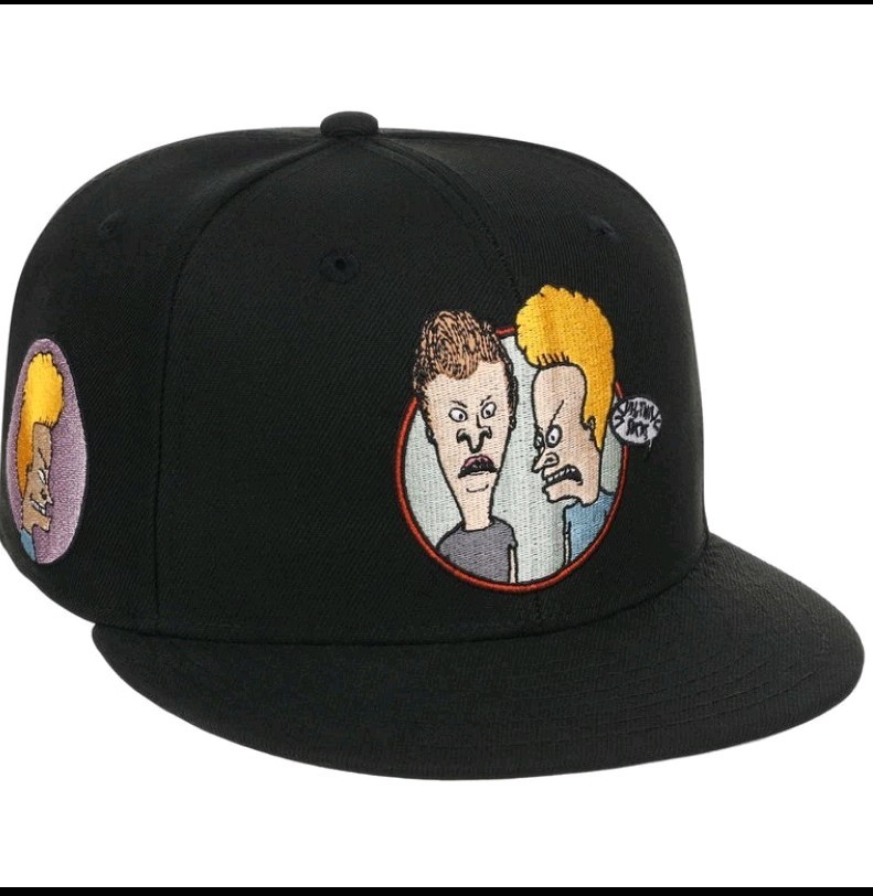 Beavis and Butthead Fitted Hat Black RARE - Size 8 Beavis and Butthead Fitted Hat Black RARE - Size 8
