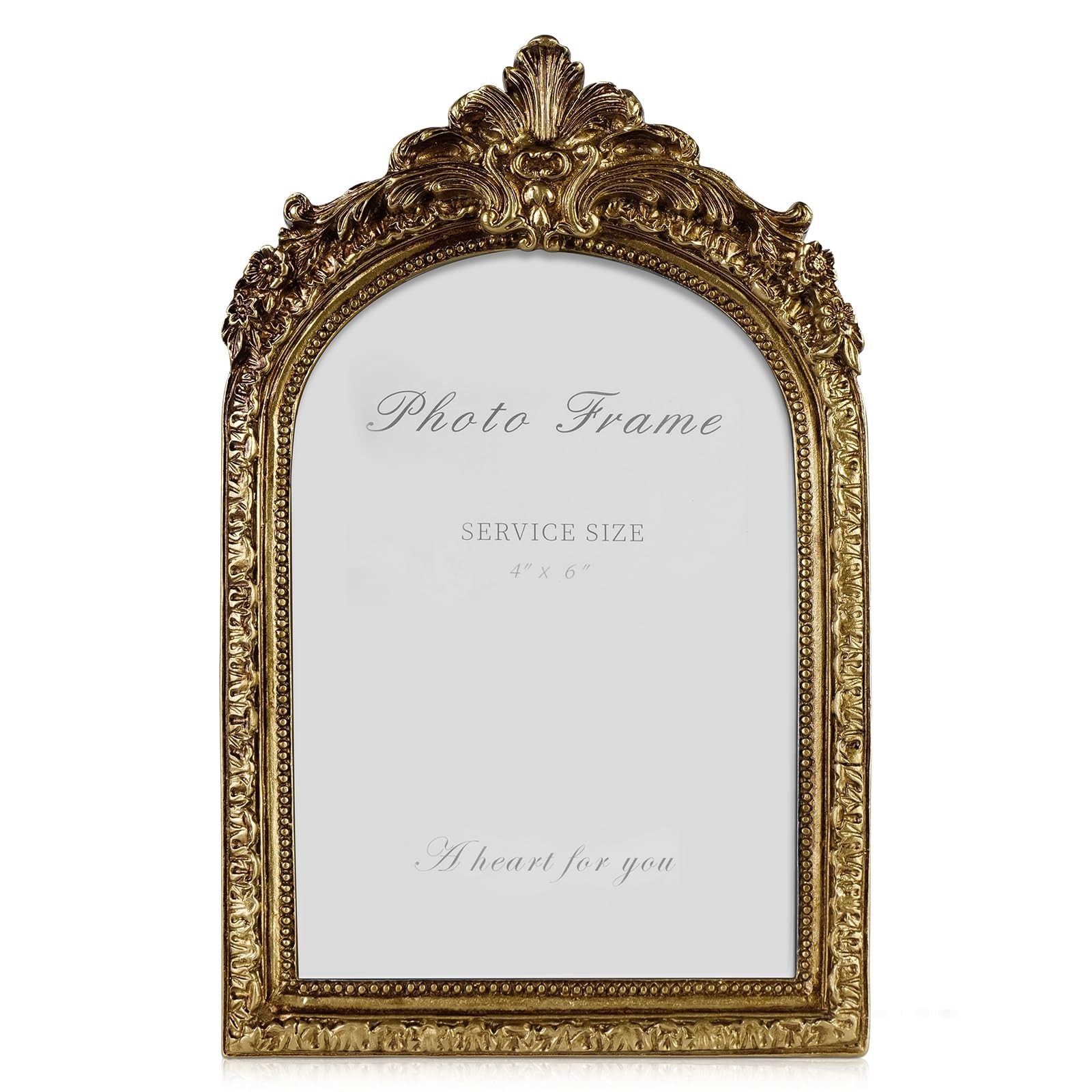 Cuspin 4x6 Vintage Picture Frame Gold Ornate Resin Arched Photo Frame Arched Cuspin 4x6 Vintage Picture Frame Gold Ornate Resin Arched Photo Frame Arched
