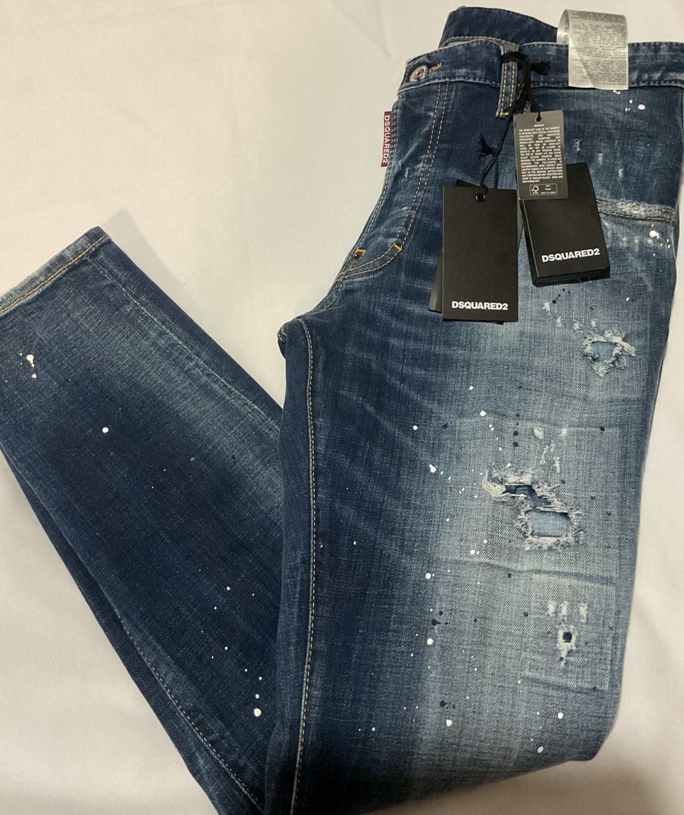 ➿ DSQUARED2 Men\'s Medium Wash Skater Jean Size 48 ➿ DSQUARED2 Men\'s Medium Wash Skater Jean Size 48