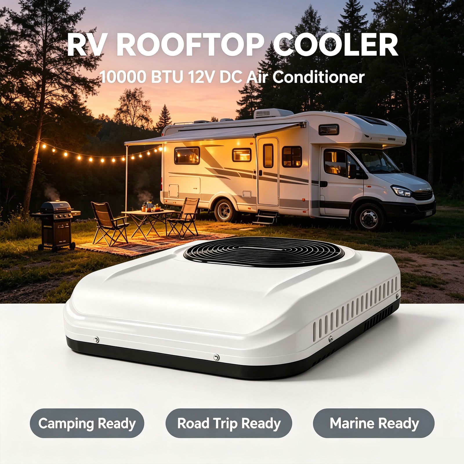 Complete 12V Rooftop AC System Universal Air Conditioner for RV Motorhome Trucks